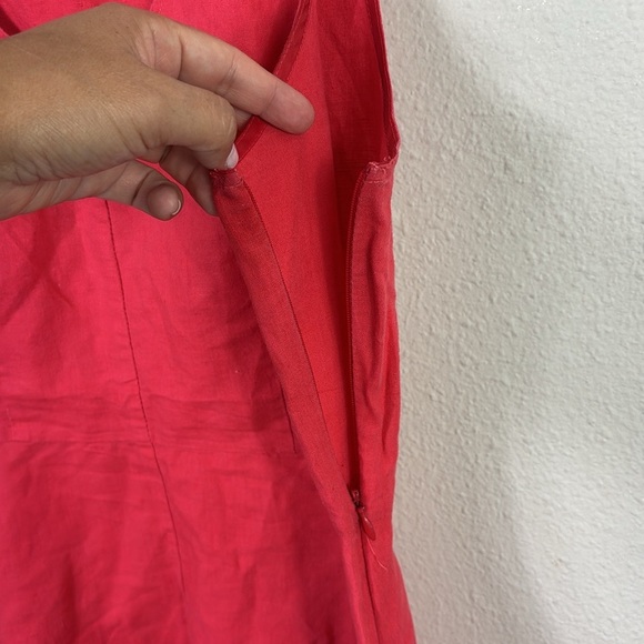 J. Crew Red Sleeveless Cotton Linen Blend  Peplum Top Blouse size 6 - Picture 6 of 7